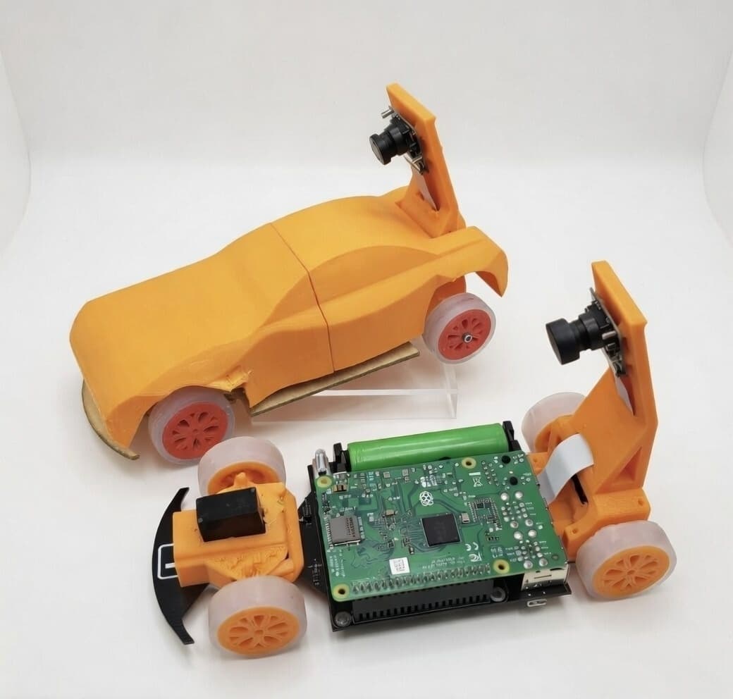 EZAutonomy RC car prototype with onboard electronics and drivetrain